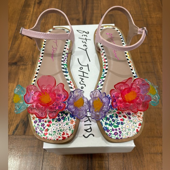Betsey Johnson Other - NWT Betsey Johnson Brice Pink Floral Girls Sandal, Size 5